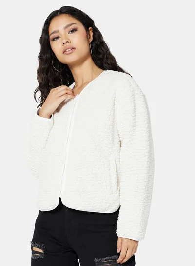 كونفرس Reversible Sherpa Quilted Jacket Beige