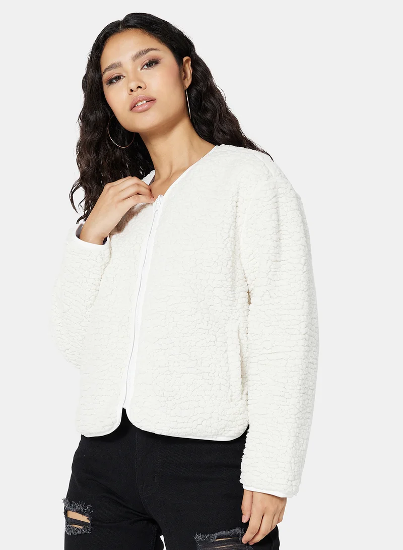 كونفرس Reversible Sherpa Quilted Jacket Beige