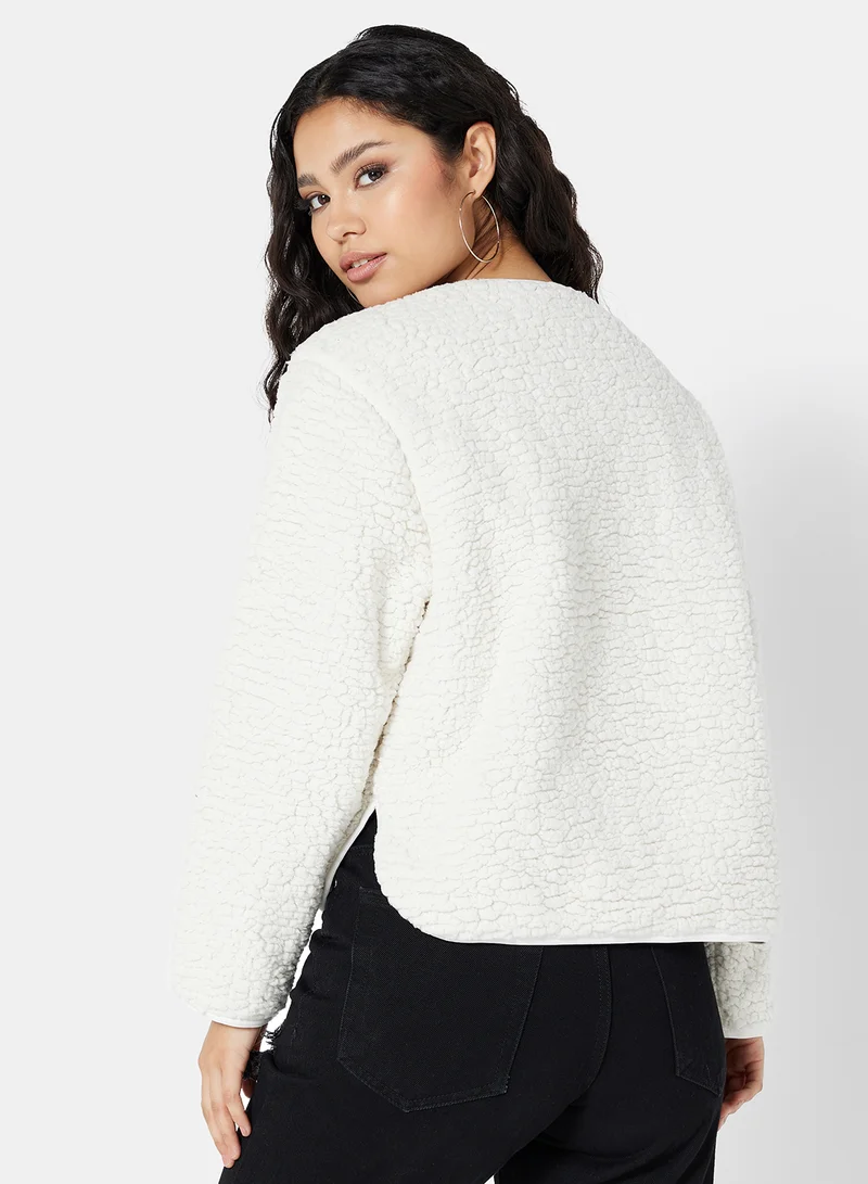 كونفرس Reversible Sherpa Quilted Jacket Beige
