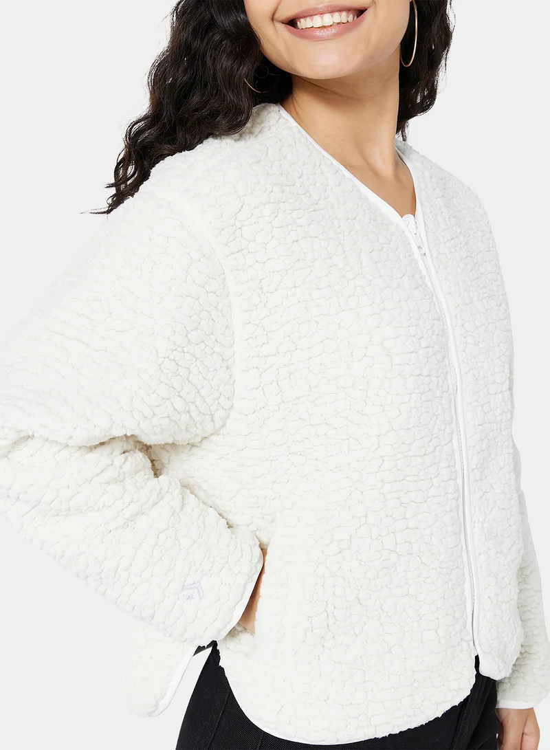 كونفرس Reversible Sherpa Quilted Jacket Beige