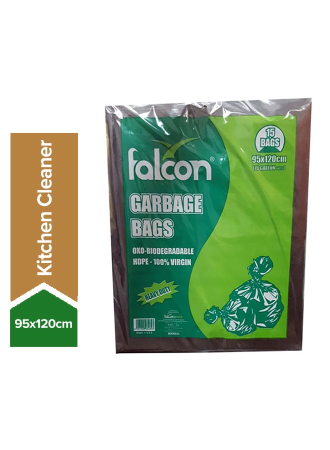 Falcon 15-Piece Garbage Bags 95x120centimeter 