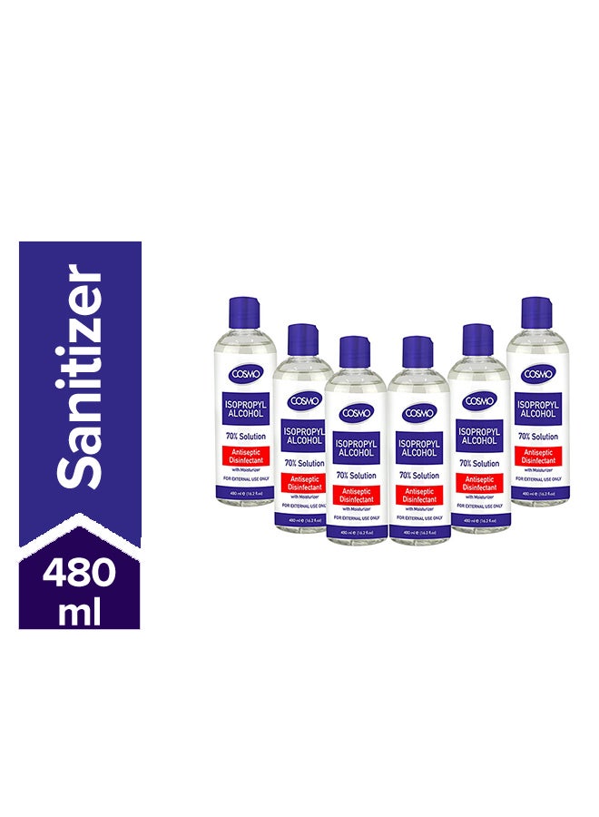 COSMO Antiseptic Solution Liquid Pack Of 6 Multicolour 480ml  - Image 1