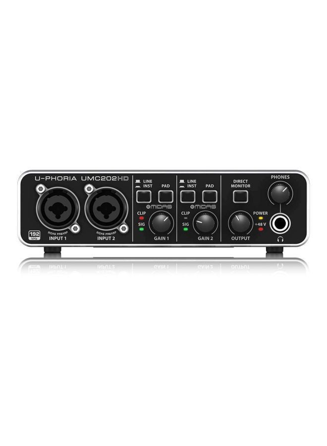 behringer - Behringer U-Phoria Umc 202Hd 2x2 USB Audio Interface, Audio-Technica AT2020 & Cable Xlr 4655429242 Black/Grey/White 4655429242 Black/Grey/White - Image 1