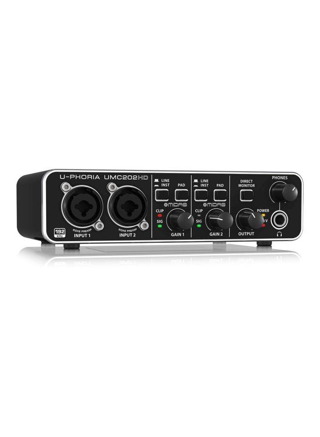 behringer - Behringer U-Phoria Umc 202Hd 2x2 USB Audio Interface, Audio-Technica AT2020 & Cable Xlr 4655429242 Black/Grey/White 4655429242 Black/Grey/White - Image 1