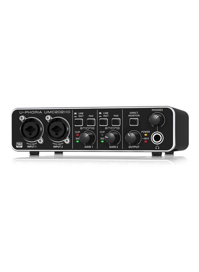 behringer - Behringer U-Phoria Umc 202Hd 2x2 USB Audio Interface, Audio-Technica AT2020 & Cable Xlr 4655429242 Black/Grey/White 4655429242 Black/Grey/White - Image 1