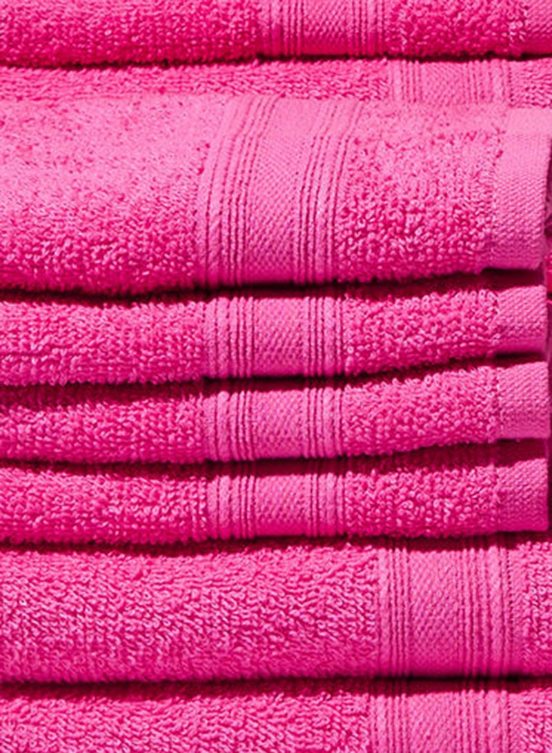 Amal - 12-Piece Towel Set, 100% Cotton Terry, Quick Dry, Fade Resistant, for Everyday Use, 2 Bath + 4 Hand + 6 Face, 400 GSM Fuchsia Fuchsia - Image 1