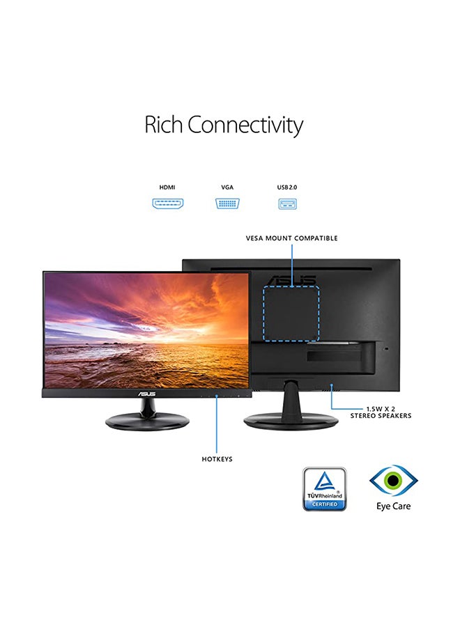 ASUS 21.5 inch VT229H Touch Monitor - FHD (1920x1080), 10-point Touch, IPS, 178° Wide Viewing Angle, Frameless, Flicker free, Low Blue Light, HDMI, 7H Hardness Black  - Image 5