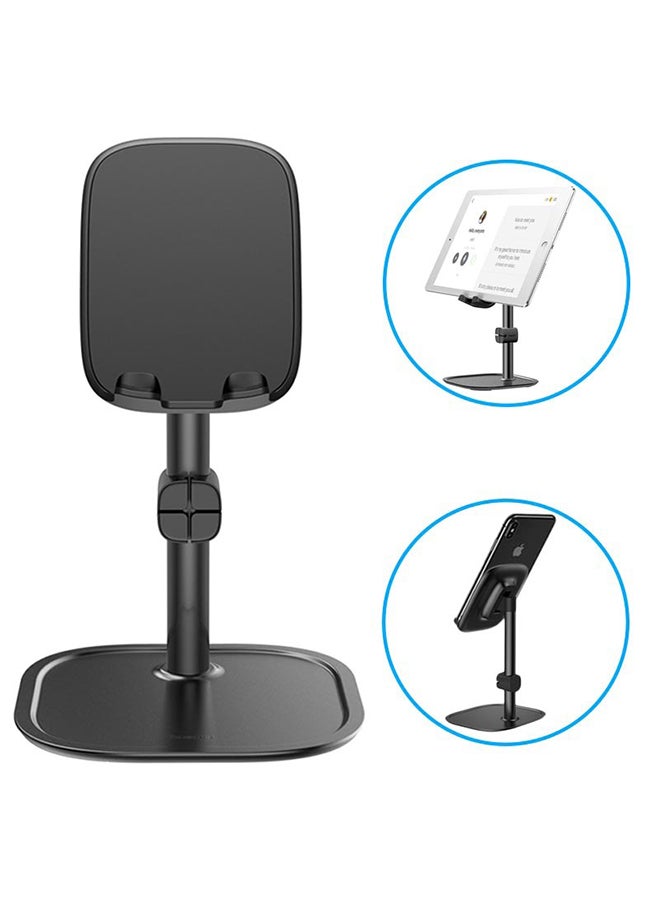 Baseus Universal Mobile Phone Stand Holder Aluminum Alloy Desktop Stand for iPhone, Samsung, iPad, Xiaomi, Tablet Black  - Image 1