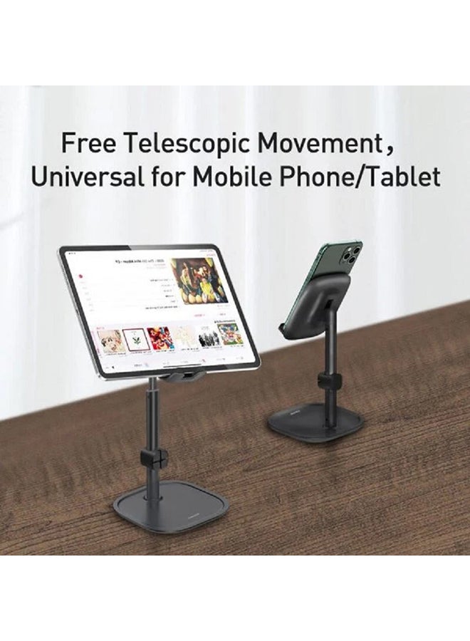 Baseus Universal Mobile Phone Stand Holder Aluminum Alloy Desktop Stand for iPhone, Samsung, iPad, Xiaomi, Tablet Black  - Image 2