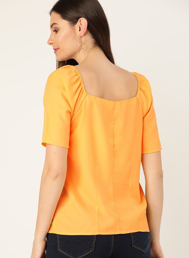 DressBerry Plain Front Open Top Orange  - Image 2