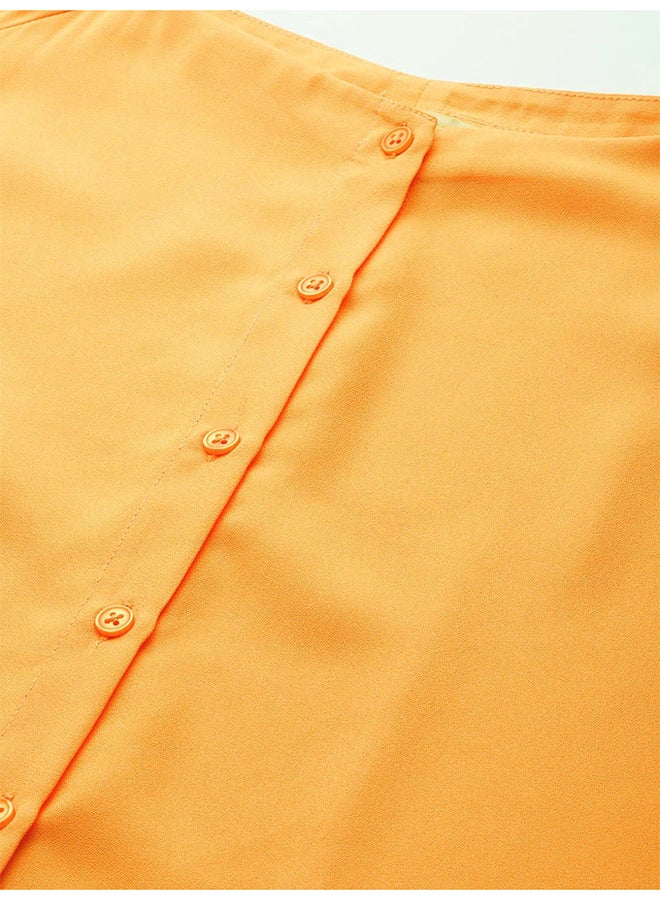 DressBerry Plain Front Open Top Orange  - Image 5