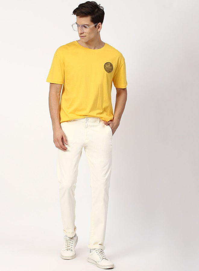 قوة تيشيرت بقبة عنق مدورة كادميوم أصفر - Image 3