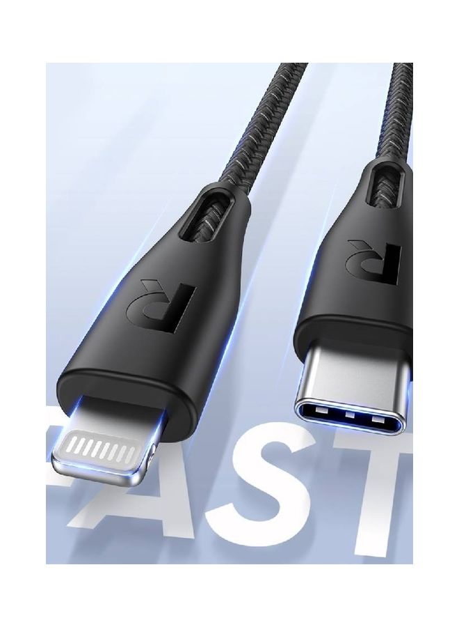RAVPOWER MFi Certified CB1017 TypeC To Lightning Cable Black  - Image 3