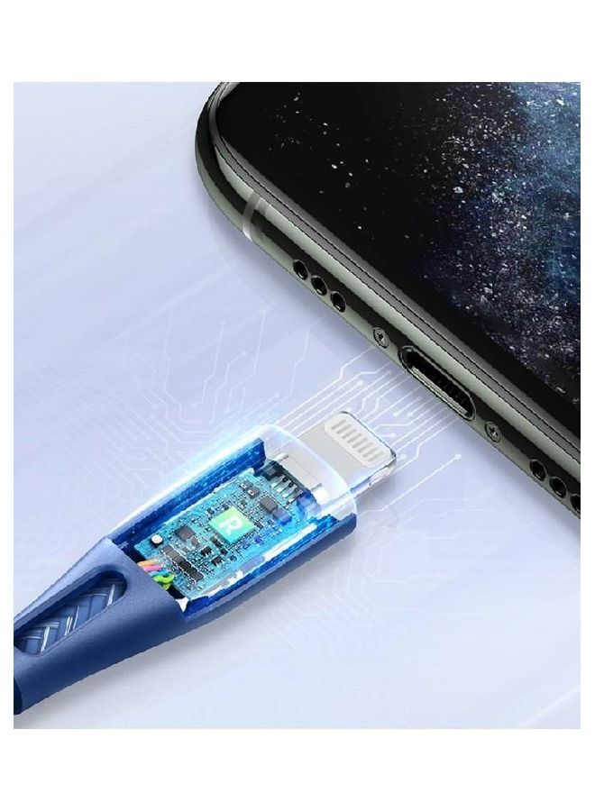 RAVPOWER - RP-CB1018 Type-C To Lightning Cable Blue - Image 1