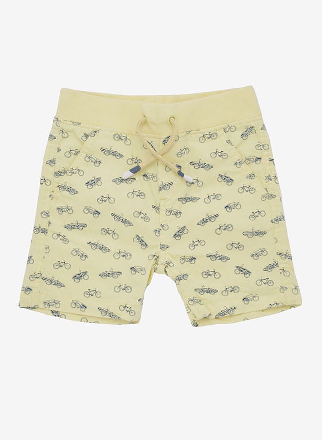 All Over Printed Shorts With Pocket Detail And Drawstring Yellow - v1658494416/N38952633V_1