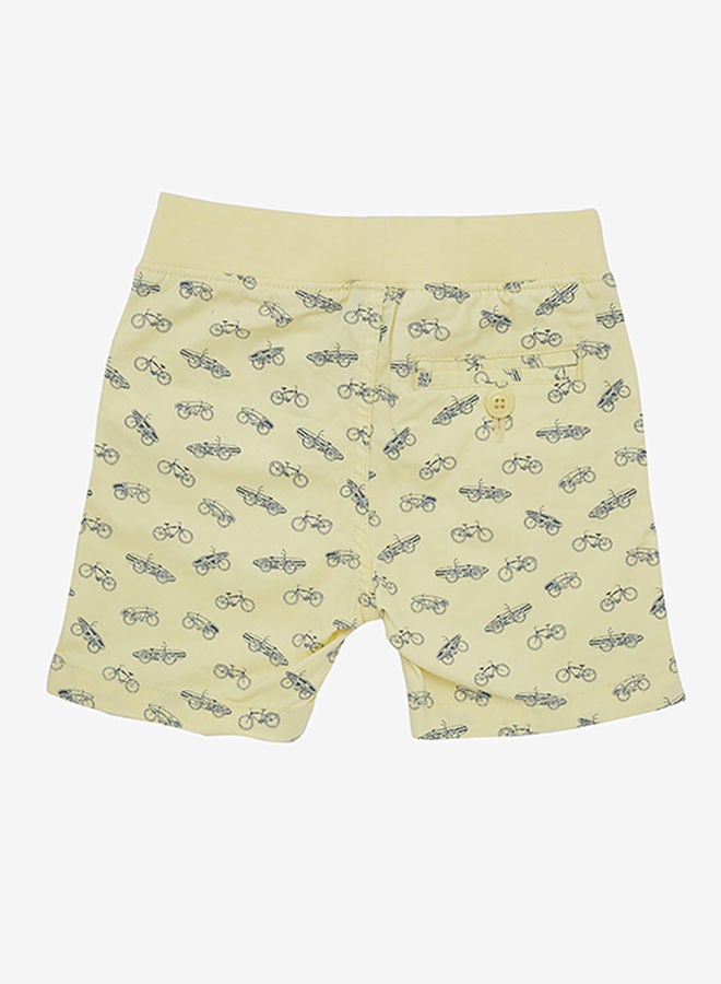 All Over Printed Shorts With Pocket Detail And Drawstring Yellow - v1658494416/N38952633V_2