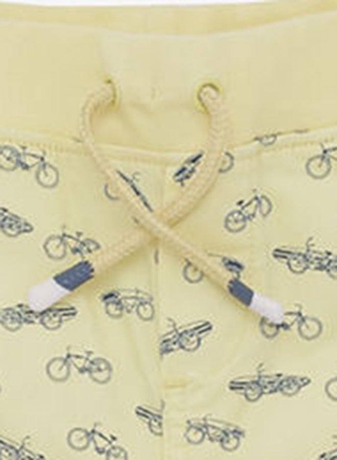 All Over Printed Shorts With Pocket Detail And Drawstring Yellow - v1658494417/N38952633V_3