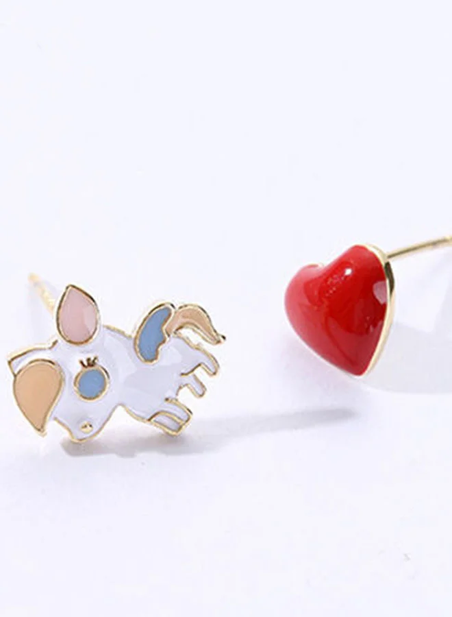 XIMI VOGUE Lovely Pony Asymmetric Stud Earrings