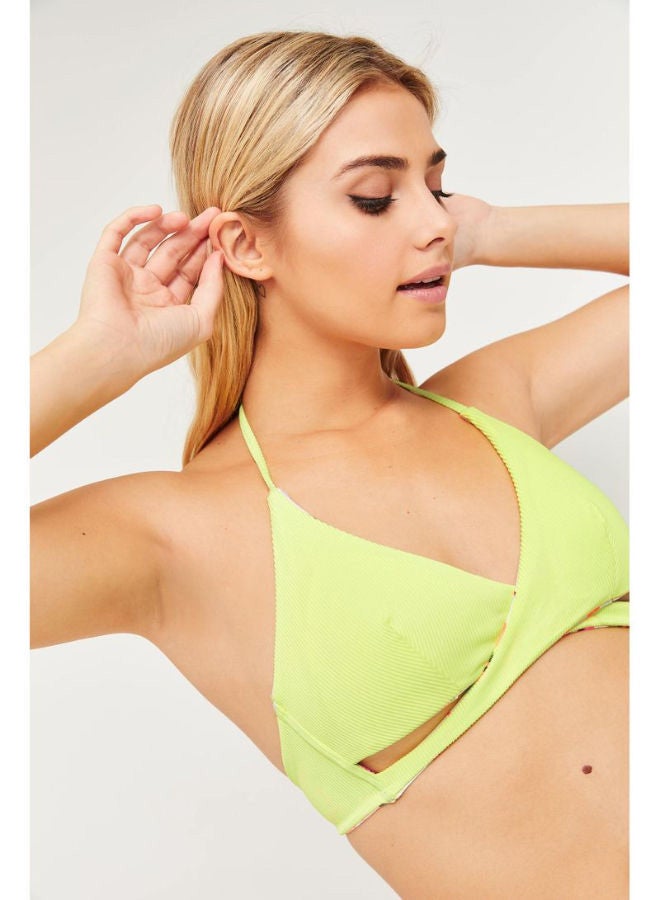 Ardene Classic Wrapped Front Bikini Top Green  - Image 1