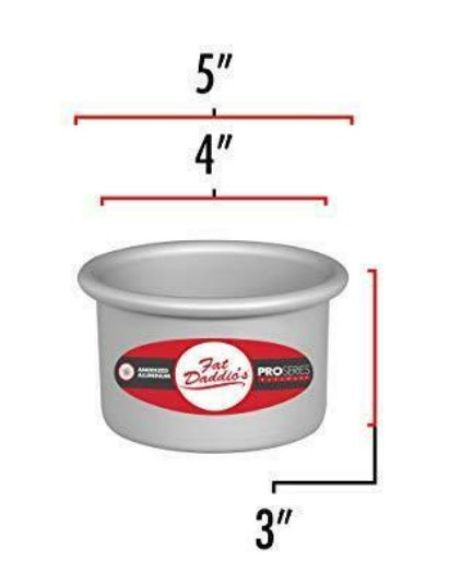 فات داديوز صينية مستديرة لخبز الكيك فضي 4x3بوصة - Image 2