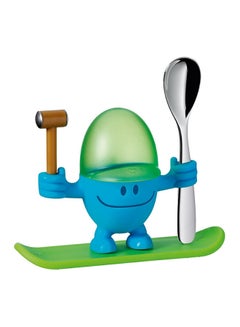 WMF Willy Mia Fred Egg Cup With Spoon Blue/Green 5.4cm  - Image 1