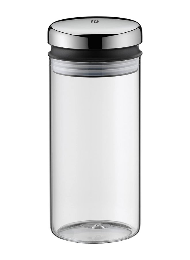 Depot Storage Jar Clear/Silver 28.5x9.7cm