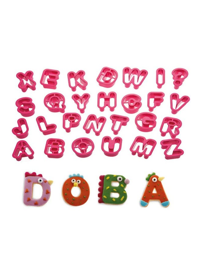 ديكورا طقم قطاعات كوكيز على شكل الأحرف الأبجدية من 27 قطعة البينك/ الأصفر/ البني  - Image 2