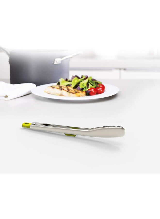 Joseph Joseph - Elevate Slimline Tongs Silver/Green 31.5x2.8x5.5cm - Image 1