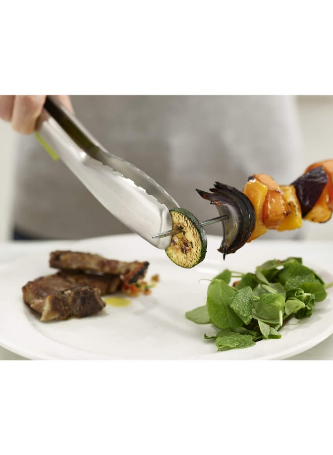 Joseph Joseph - Elevate Slimline Tongs Silver/Green 31.5x2.8x5.5cm - Image 1