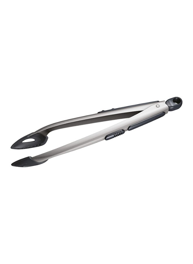 zyliss Compact Tipped Tongs Silver/Black 38.2x5x8.8cm - Image 1
