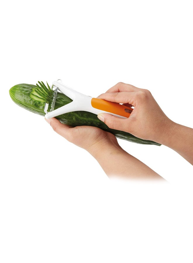 zyliss - Julienne Peeler White/Orange/Silver 7.09x0.98x1.18inch - Image 1