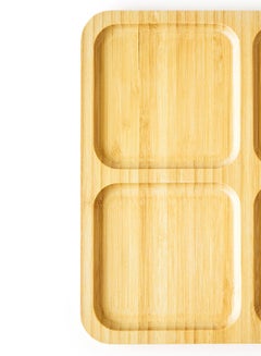 Noon East Serving Platter - Made Of Bamboo - Square (Large) - Serving Plate - Serving Dishes - Tray - Brown Brown  - Image 5