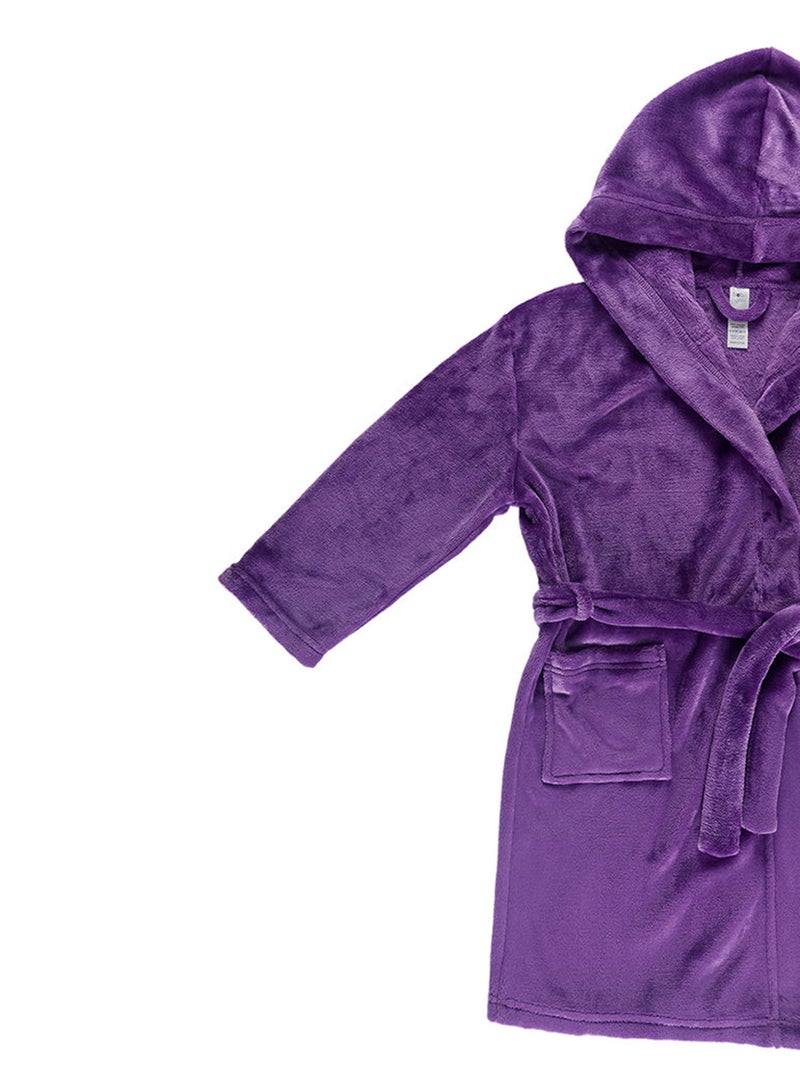 Bebi Kids Bathroom Towel Set - 240 GSM 100% Cotton - Violet Color - Lightweight - Kids Hooded Comfortable - For Girls & Boys - 1 Piece Violet Violet - Image 5