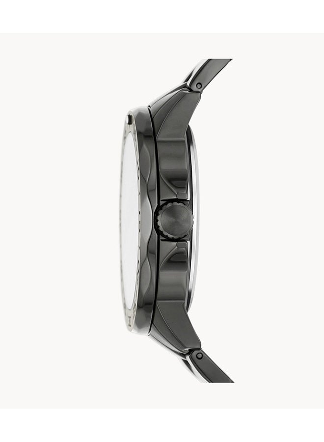 فوسيل ساعة يد بانون أتوماتيكية بسوار من الاستانلس ستيل بلون سموكي مقاس 45 مم طراز BQ2678 - Image 2