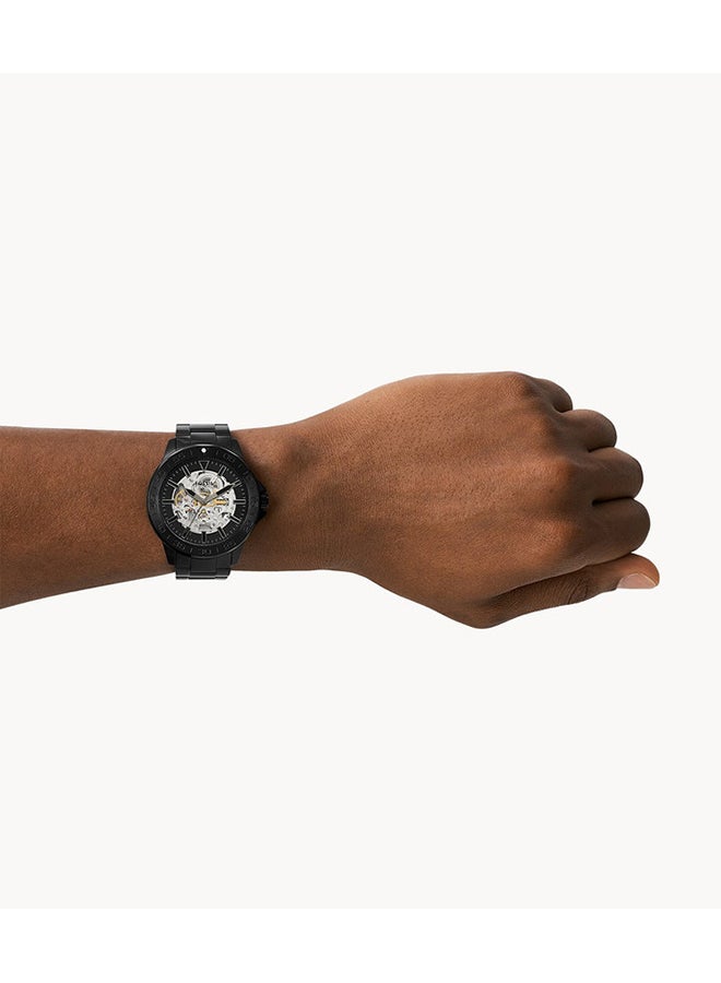 FOSSIL Bannon Automatic Stainless Steel Wrist Watch BQ2679 - 45mm - Black  - Image 3