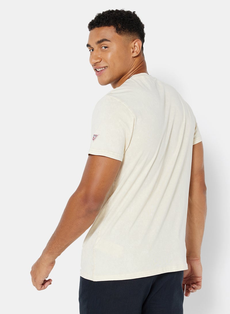 GUESS - Palm Graphics T-Shirt Beige - Image 1