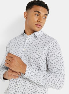 Ted Baker Lorev Paper-Plane Print Shirt White  - Image 3
