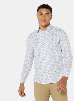 Ted Baker Lorev Paper-Plane Print Shirt White  - Image 1