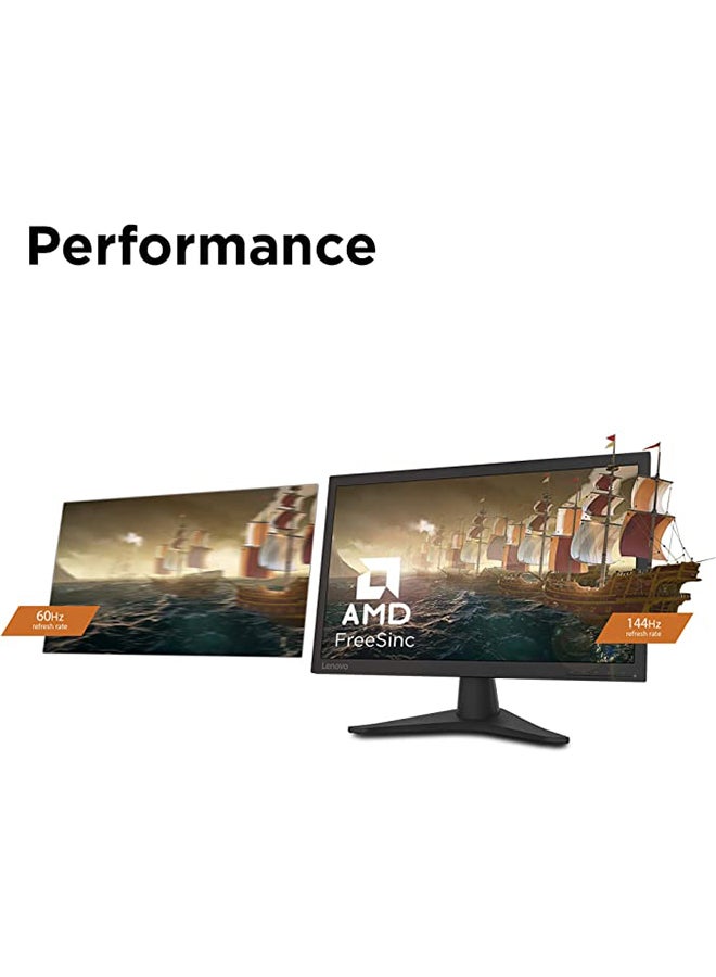 Lenovo - 24-inch Gaming Monitor, TN, FHD, 144Hz, 1ms, AMD FreeSync Premium, G-SYNC Compatible, 1920 x 1080, VESA, 16.7 Million colors, TÜV Eye Comfort Raven Black - Image 1