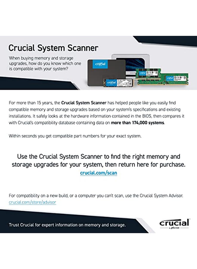 crucial - BX500 SATA 2.5" Internal SSD, 2TB Capacity, 540 Mb/s Sequential Read, 500 Mb/s Sequential Write, 720TB TBW SSD Endurance, Black | CT2000BX500SSD1 2 TB - Image 1