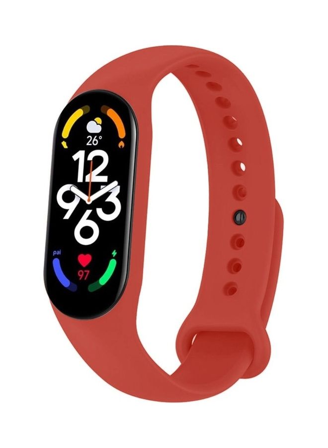 MARGOUN Xiaomi Mi Band 7 Replacement Strap Soft Silicone Watch Band Sport Wristband Bracelet Compatible with Mi Band 7 Smart Fitness Tracker 2022 Release Red - Image 1