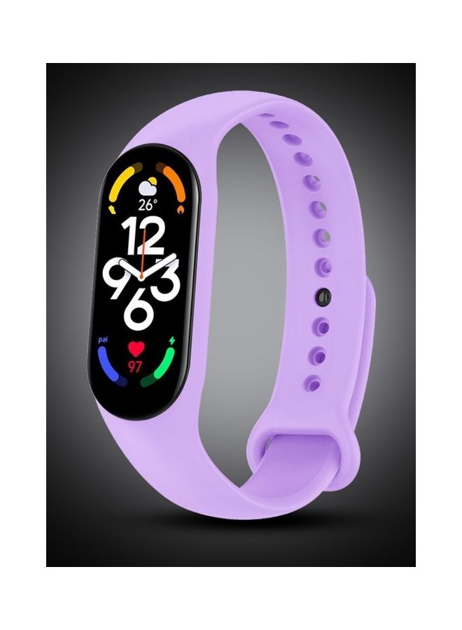 MARGOUN Xiaomi Mi Band 7 Replacement Strap Soft Silicone Watch Band Sport Wristband Bracelet Compatible with Mi Band 7 Smart Fitness Tracker 2022 Release Purple  - Image 5