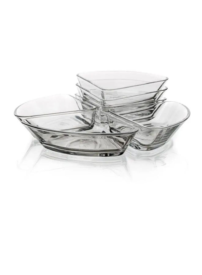 باساباتشي طقم أطباق تقديم أرت من 6 قطع شفاف 125x125x40مم - Image 3