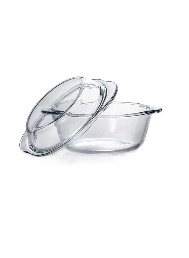 Borcam Round Casserole With Cover Clear 840ml - Image 1
