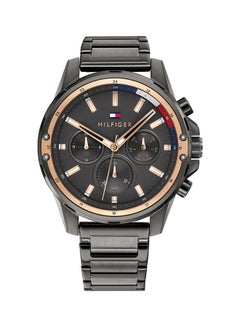 TOMMY HILFIGER Men's MASON Round Shape Stainless Steel Analog Wrist Watch 45 mm - GREY - 1791790  - Image 1