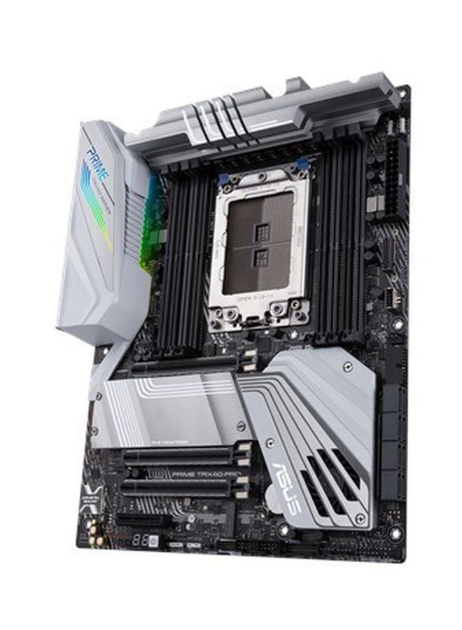 PRIME TRX40-PRO (AMD TRX40) ATX Motherboard sTRX4 For 3rd Gen Ryzen Threadripper 16 Power Stages, DDR4 4666+ MHz (O.C.), Triple PCIe 4.0 M.2s, USB 3.2 Gen 2 Type-C Aura Sync RGB 12.9.6inch Silver/Black/Grey
