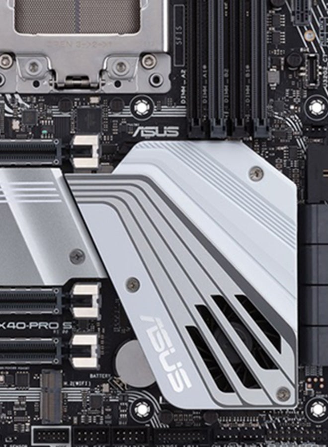 PRIME TRX40-PRO (AMD TRX40) ATX Motherboard sTRX4 For 3rd Gen Ryzen Threadripper 16 Power Stages, DDR4 4666+ MHz (O.C.), Triple PCIe 4.0 M.2s, USB 3.2 Gen 2 Type-C Aura Sync RGB 12.9.6inch Silver/Black/Grey