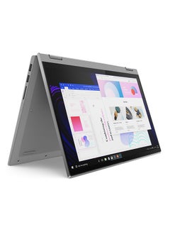 IdeaPad Flex 5 14ALC05 (Upgraded Version) Laptop With 14-Inch FHD Display AMD Ryzen 7 5700U Processor/8GB RAM/512GB SSD/Integrated AMD Radeon Graphics/Windows 11 English Platinum Grey