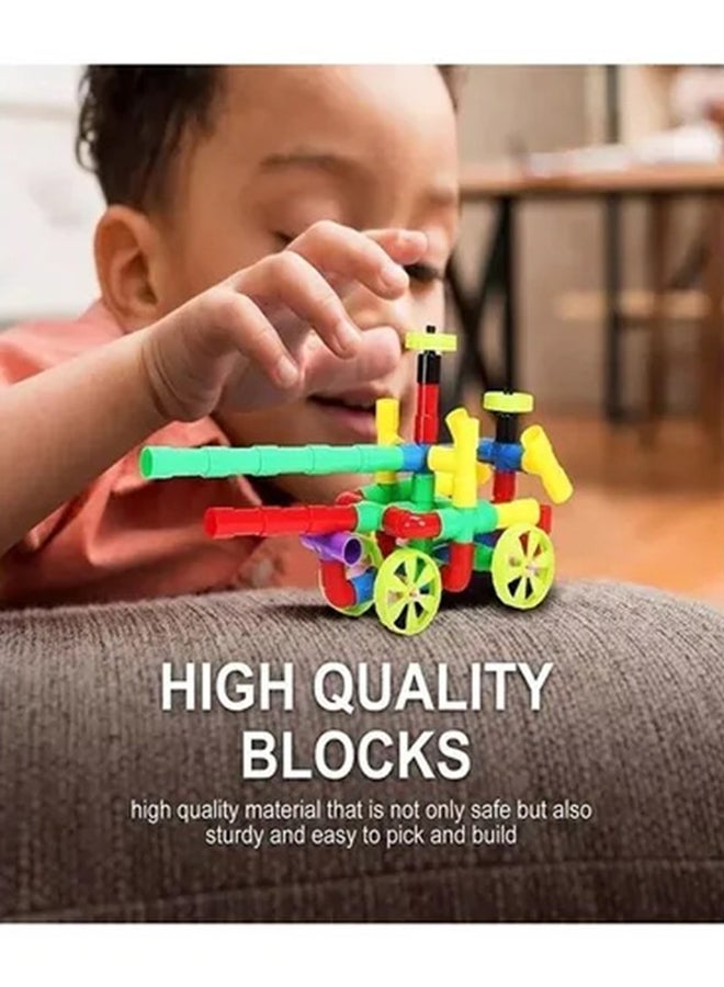fashionhome 238-Piece DIY Assembling Colorful Educational Water Pipe Building Blocks Toys - Image 3