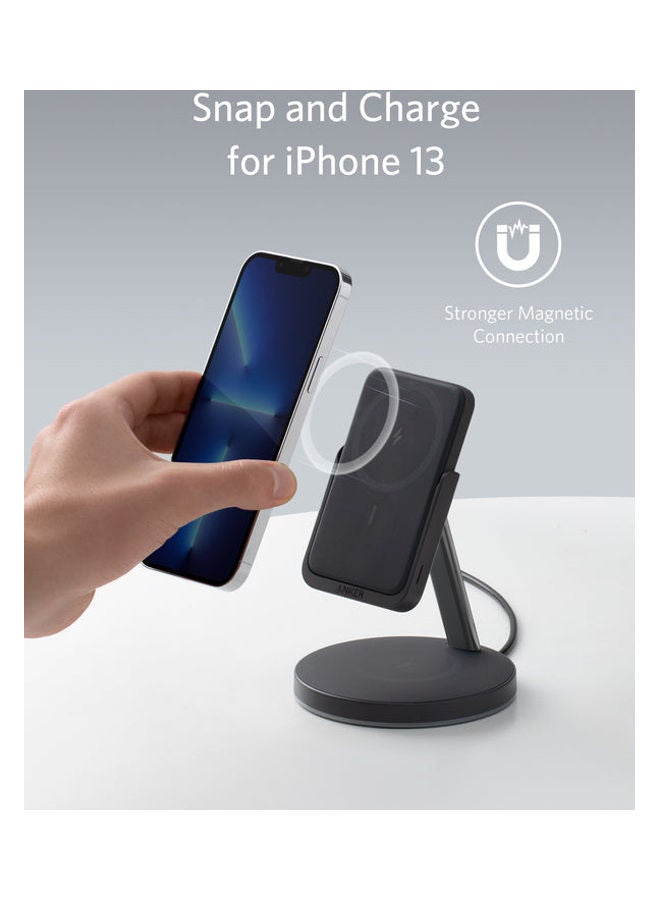 Anker 2-In-1 Wireless Charging Station With Detachable 5000mAh Power Bank And Wall Charger Black  - Image 2